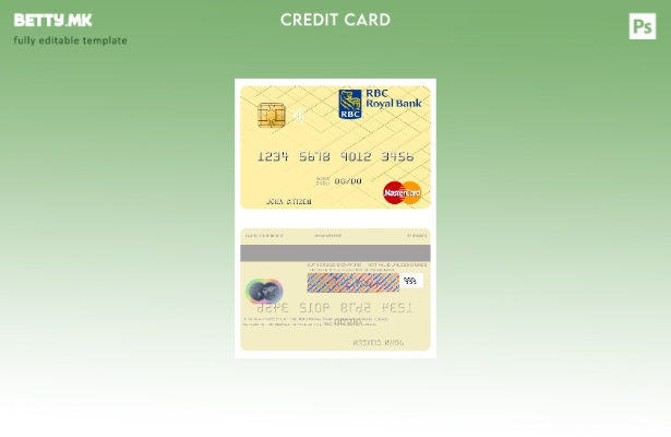 Шаблон за мастер картички во модерен стил на Тунис RBC Royal Bank